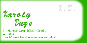 karoly duzs business card