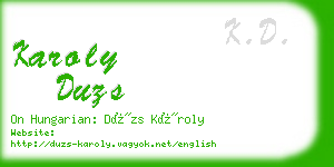 karoly duzs business card